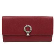 Pre-owned Leather wallets Bvlgari Vintage , Red , Dames