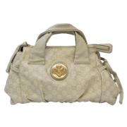 Pre-owned Leather handbags Gucci Vintage , Beige , Dames