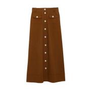 Tatiana bruine linnen rok Ines De La Fressange Paris , Brown , Dames