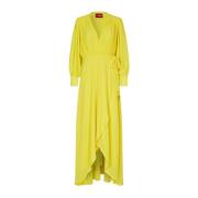 Asymmetrische Chiffon Jurk Cras , Yellow , Dames