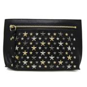 Pre-owned Leather clutches Jimmy Choo Pre-owned , Black , Dames