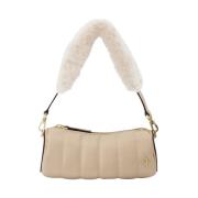 Leather handbags Manu Atelier , Beige , Dames