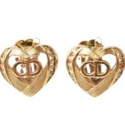 Pre-owned Metal earrings Dior Vintage , Yellow , Dames