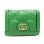 Pre-owned Leather wallets Gucci Vintage , Green , Dames