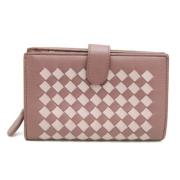 Pre-owned Leather wallets Bottega Veneta Vintage , Pink , Dames