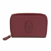 Pre-owned Leather wallets Cartier Vintage , Red , Dames