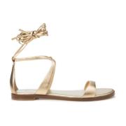 Gelamineerd Leren Vetersandalen Michael Kors , Yellow , Dames