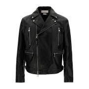 Zwarte Bikerjack met Reverskraag Alexander McQueen , Black , Dames