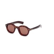 Bruine Lens Donker Havana Zonnebril Tom Ford , Brown , Unisex