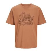 Hippy T-shirt met korte mouwen Jack & Jones , Brown , Heren