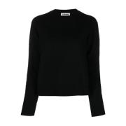 Zwarte Crew Neck Sweater Jil Sander , Black , Dames