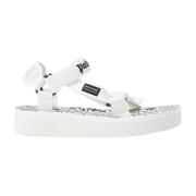 Witte Rubberen Sandalen met Logoband Palm Angels , White , Heren