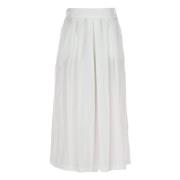 Maxi rok in geheugen taffeta met zijzakken Vicario Cinque , White , Da...