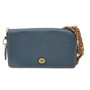 Pre-owned Leather shoulder-bags Coach Pre-owned , Blue , Dames