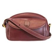 Pre-owned Leather shoulder-bags Cartier Vintage , Red , Dames