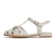 Moderne platte zool sandalen - Beige Cesare Gaspari , Beige , Dames