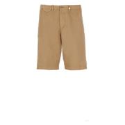 Bruine Katoenen Linnen Bermuda Shorts Myths , Brown , Heren