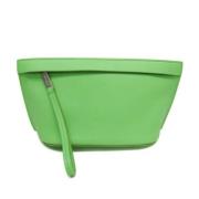 Pre-owned Leather clutches Salvatore Ferragamo Pre-owned , Green , Dam...