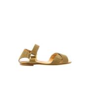 Sandal sand flat Ines De La Fressange Paris , Beige , Dames