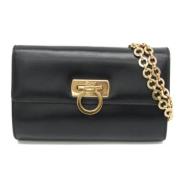 Pre-owned Leather shoulder-bags Salvatore Ferragamo Pre-owned , Black ...