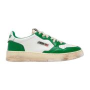 Vintage Leren Sneakers Blanc Vert Autry , Multicolor , Heren