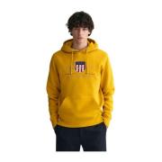 Vintage Shield Hoodie Gant , Yellow , Heren