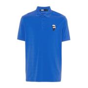 Blauw Polo Shirt Jersey Logo Karl Lagerfeld , Blue , Heren