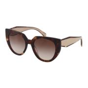 Stijlvolle zonnebril voor een trendy look Prada , Brown , Dames