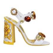Witte Multicolor Lakleren Sandaal Dolce & Gabbana , Multicolor , Dames