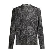 Zijde Kasjmier Paisley Trui Zwart Grijs Etro , Black , Heren