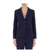 Blauwe Katoenen Stretch Blazer Jas Marella , Blue , Dames