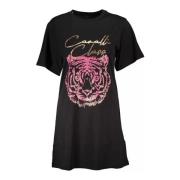 Zwart Logo Print T-Shirt Regular Fit Cavalli Class , Black , Dames