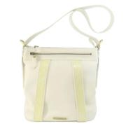 Pre-owned Leather shoulder-bags Burberry Vintage , White , Dames