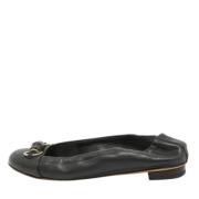 Pre-owned Leather flats Gucci Vintage , Black , Dames