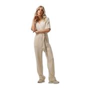 Linnen Jumpsuit in Zandkleur Selected Femme , Beige , Dames