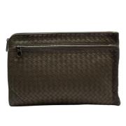 Pre-owned Leather clutches Bottega Veneta Vintage , Green , Dames