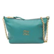 Pre-owned Leather shoulder-bags Miu Miu Pre-owned , Green , Dames