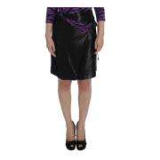 Tijgerprint Wol Zijde Rok Exte , Black , Dames