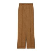 Linnen Rechte Pijp Broek Bruin Max Mara Studio , Brown , Dames