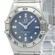 Pre-owned Stainless Steel watches Omega Vintage , Blue , Dames