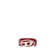 Rode Ovale Logo Riem Diesel , Red , Heren