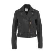 Bikerjack met ritssluiting Pinko , Black , Dames