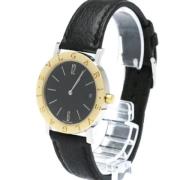 Pre-owned Leather watches Bvlgari Vintage , Black , Dames