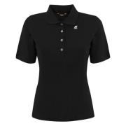 Katoenen Poloshirt Korte Mouw Zwart K-Way , Black , Dames