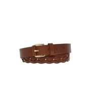 Bruin Gevlochten Leren Riem met Gesp Max Mara Weekend , Brown , Dames