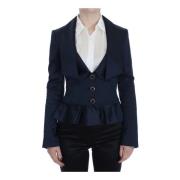 Blauwe Blazer Jas Vrouwen Gemaakt in Italië Exte , Blue , Dames