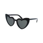 Loulou-001 Zwarte Zonnebril Saint Laurent , Black , Dames