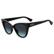 Stijlvolle zonnebril in zwart en grijs Moschino , Black , Dames