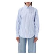 Gestreepte Oxford Katoenen Overhemd Ralph Lauren , Blue , Dames