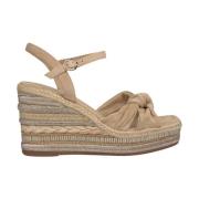 Rhinestone Wedge Sandal with Braided Detail Alma EN Pena , Beige , Dam...